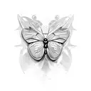 butterfly with sharp wings  tattoo design idea