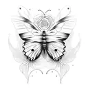 butterfly with sharp wings  tattoo design idea