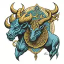 taurus and osiris tattoo design idea