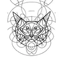 A minimalist tattoo of a black cat with a third eye, representing the mystical and intuitive side of psychology tattoo design idea