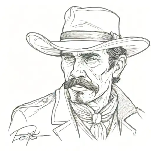 gonzo style of doc Holliday in tombstone  tattoo design idea