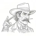 gonzo style of doc Holliday in tombstone  tattoo design idea
