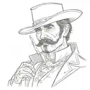 gonzo style of doc Holliday in tombstone  tattoo design idea