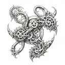 initials intertwined tattoo design idea
