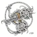 initials intertwined tattoo design idea