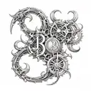 initials intertwined tattoo design idea