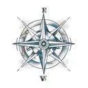 pirate ship, compass, ocean tattoo design idea