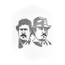Pablo Escobar's silhouette surrounded by money and drugs tattoo design idea
