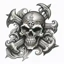 A skull and crossbones tattoo design idea