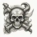 A skull and crossbones tattoo design idea