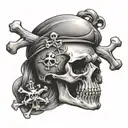 A skull and crossbones tattoo design idea