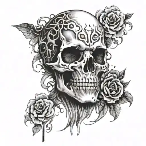 Create a Tokyo Ghoul mask skull tattoo on the back of the client's hand tattoo design idea