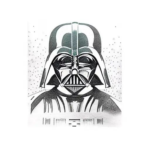 darth vader with a volcano on the background tattoo design idea
