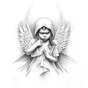 angel con pantera tattoo design idea