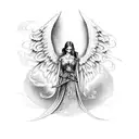 angel con pantera tattoo design idea