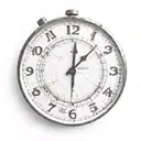 A broken analog clock stuck at 4:47 with the words "because it didn't" underneath  tattoo design idea