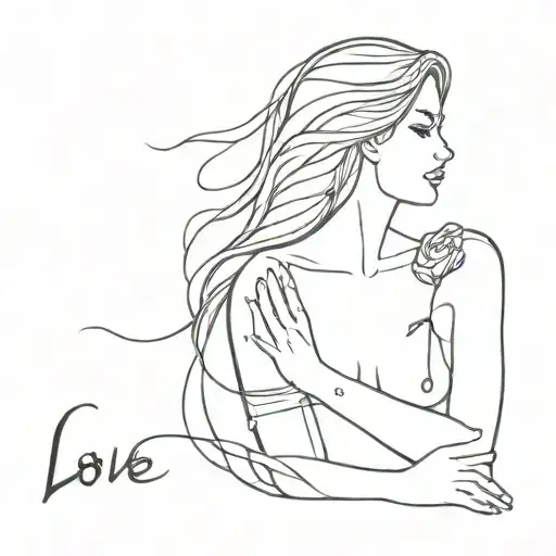woman love  and live   tattoo design idea