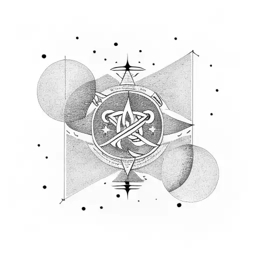 per aspera ad astra lettering tattoo with minimalist moon, star, Aries sign, and a star  tattoo design idea