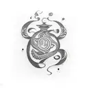 A tattoo of an open scroll with the word 'lessons' written in a flowing script tattoo design idea