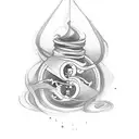 A tattoo of an open scroll with the word 'lessons' written in a flowing script tattoo design idea