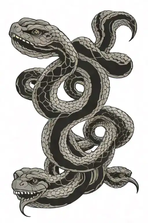 symmetrical snake tattoo tattoo design idea