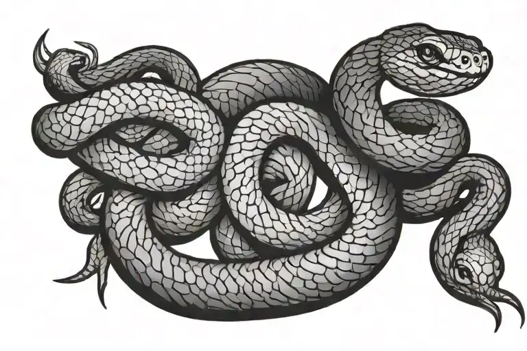 symmetrical snakes slithering tattoo design idea