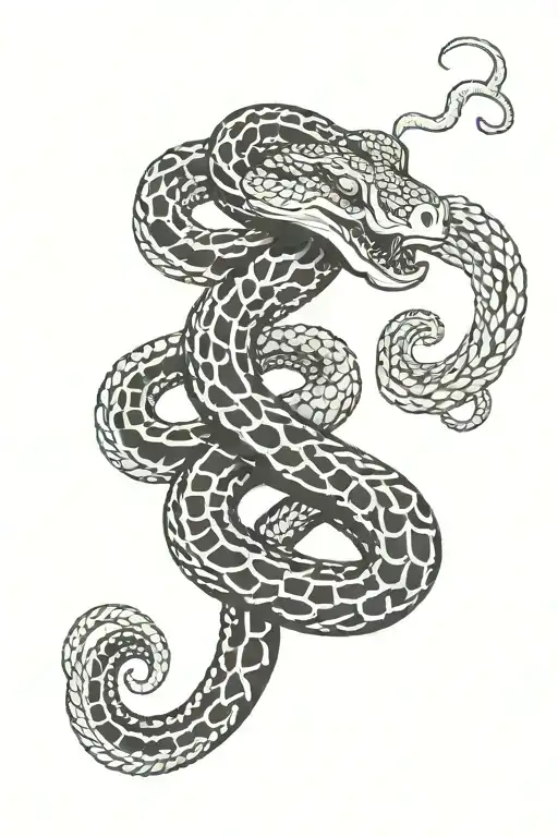 symmetrical snake tattoo tattoo design idea