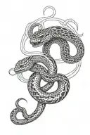 symmetrical snake tattoo tattoo design idea