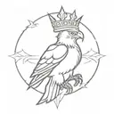 hawk crown cross tattoo design idea