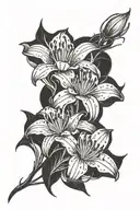 red spider lily flower tattoo design idea