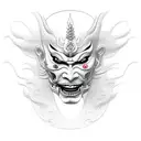 Hannya mask tattoo design idea
