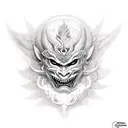 Hannya mask tattoo design idea