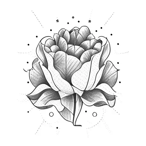 "This too shall change" in a typewriter font with tulips tattoo design idea