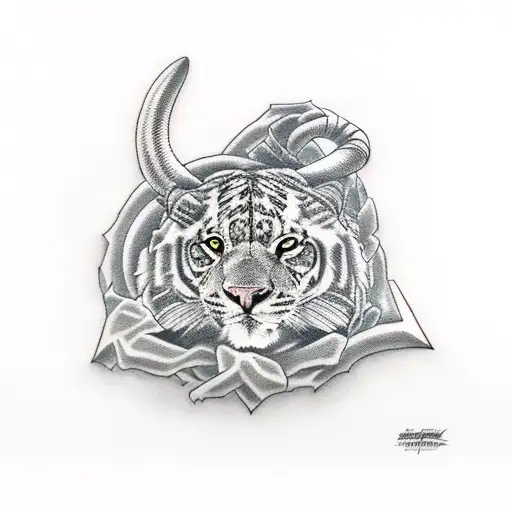 animal through a claw tattoo design idea