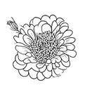 Chrystanthemum, carnation, Poppy, ASter with I love you tattoo design idea