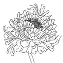 Chrystanthemum, carnation, Poppy, ASter with I love you tattoo design idea