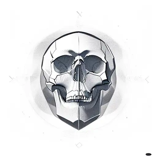 skull full of cogs and clock hands tattoo design idea