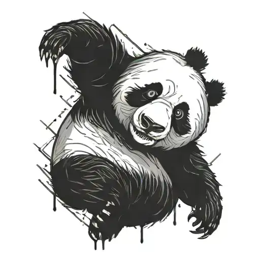 Incorporate a panda doing a gymnastics pose tattoo design idea