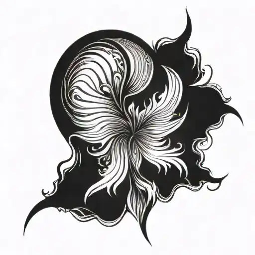 flow lines going vertical tattoo design idea