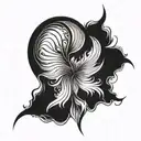 flow lines going vertical tattoo design idea
