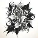 flow lines going vertical tattoo design idea