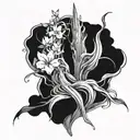 flow lines going vertical tattoo design idea