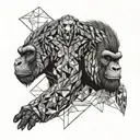 sleeve with gorilla, raven and warrior tattoo design idea