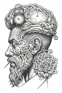 overthinking man tattoo design idea
