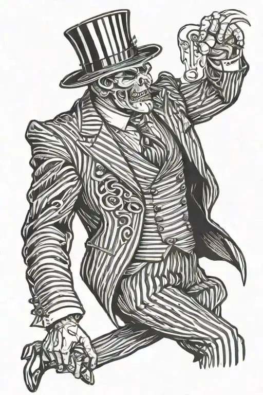 pinstripe suit tattoo design idea