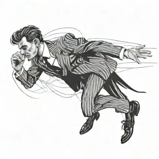 pinstripe suit tattoo design idea