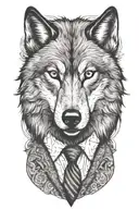 wolf in a suit tattoo design idea