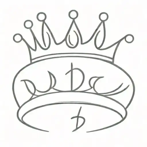 Simple Crown with a D on it  tattoo design idea