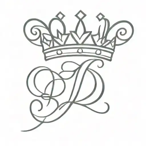 A crown incorporate the letter D tattoo design idea