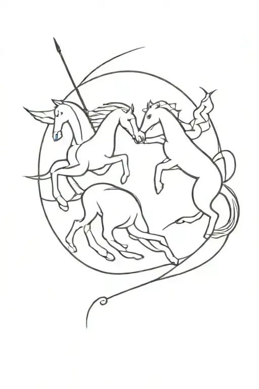 St. George and beatnik tattoo design idea